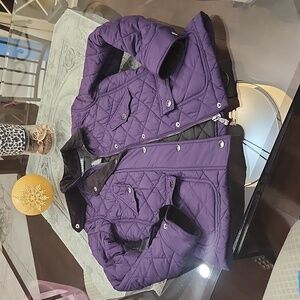 DIAMOND QUILTED Ralph Lauren women's winter jacket purple petite p p size